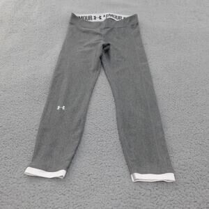 Under Armour Leggings Womens Small Gray Pull On Elastic Waist Cropped Gym Yoga